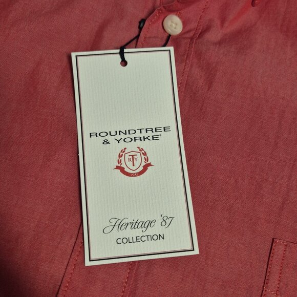 Roundtree & Yorke Men's Heritage Intense Red Collect Shirt Size XXl Cotton  (57) - Picture 6 of 10